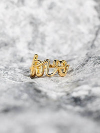 Elegant LOVE 18K Gold-Plated 925 Sterling Silver Ring with Matching Box - Heartfelt Gift Idea - Store 42