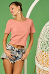 BiBi Rib Knit with Back Cross and Tied Detailed Top - Store 42