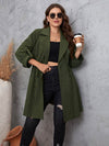 Honey Plus Size Lapel Collar Roll-Tab Sleeve Trench Coat - Store 42