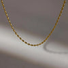 Titanium Steel Beaded Necklace Gold One Size