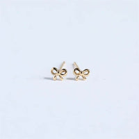 Elegant Copper Bow Stud Earrings - 14K Gold-Plated, Perfect for Everyday Wear - Store 42