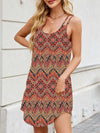 Printed Scoop Neck Cami Dress Terracotta