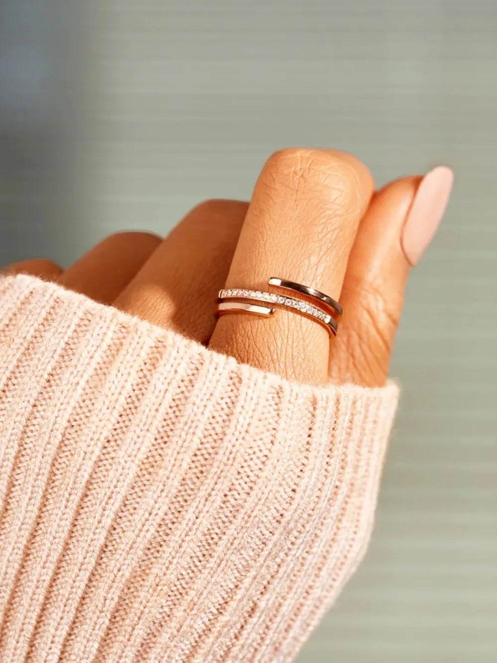 18K Gold-Plated 925 Sterling Silver Inlaid Zircon Ring with Elegant Design – Exquisite Jewelry Gift - Store 42