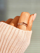 18K Gold-Plated 925 Sterling Silver Inlaid Zircon Ring with Elegant Design – Exquisite Jewelry Gift - Store 42
