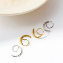 Elegant 18K Gold-Plated Stainless Steel Spiral Earrings - Lightweight Modern Design - Store 42