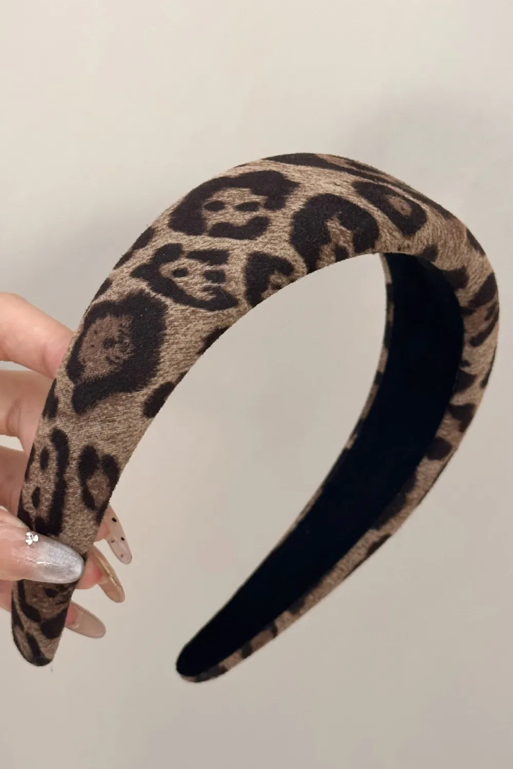 Leopard Print Wide Headband - 1-Piece Polyester Accessory for Stylish Hair Management