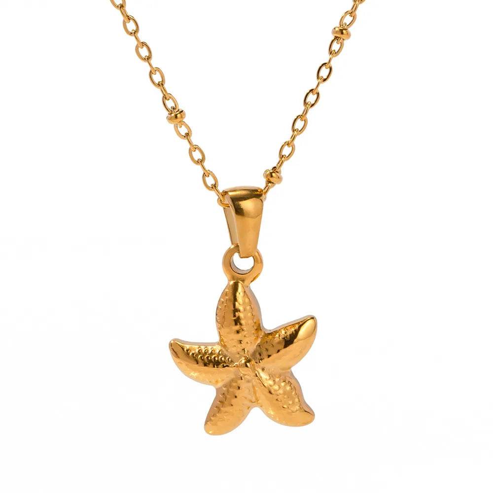 18K Gold Plated Starfish Pendant Necklace – Ocean-Inspired Jewelry for Elegant Style - Store 42
