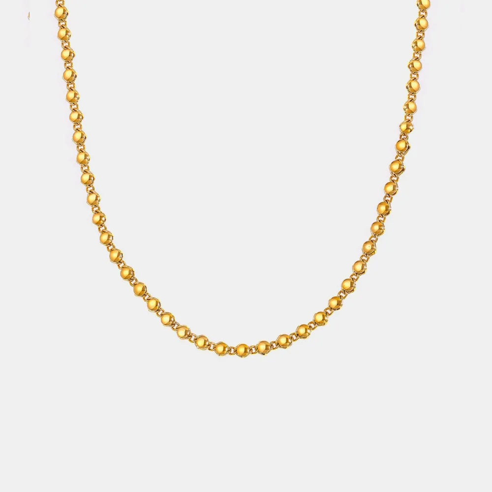 Elegant 18K Gold-Plated Copper Necklace with 15.7-Inch Chain and 2-Inch Extension