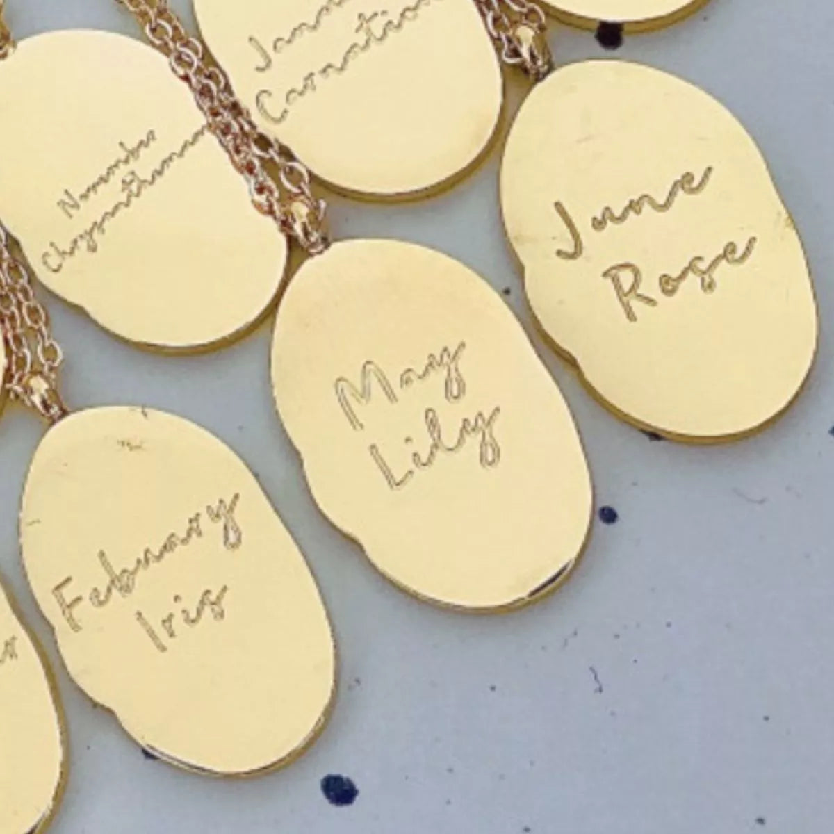 18K Gold-Plated Engraved Pendant Necklace