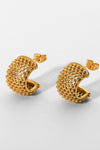 Mesh Half Hoop Earrings Gold One Size