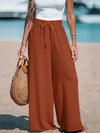 Full Size Drawstring Waist Wide Leg Pants Plus Size - Store 42