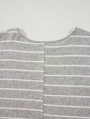 Sleek Stripe Dolman Sleeve Drop Shoulder Top - Soft Stretchy Blend, Easy Care, Imported Fashion - Store 42