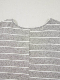 Sleek Stripe Dolman Sleeve Drop Shoulder Top - Soft Stretchy Blend, Easy Care, Imported Fashion - Store 42