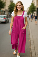 Double Take Full Size Wide Leg Overalls with Pockets