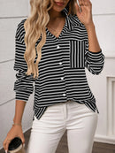 Striped Button Up Long Sleeve Shirt