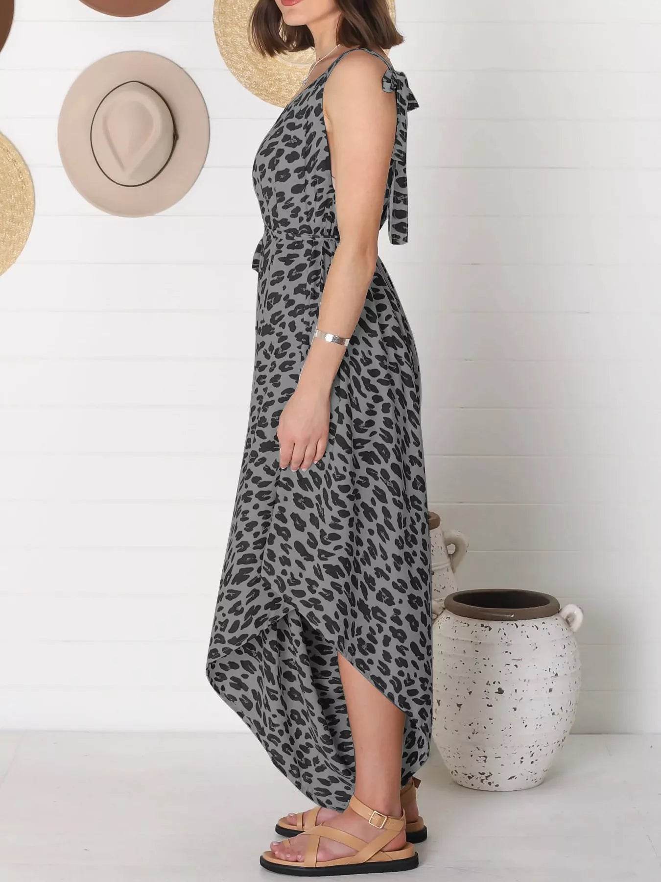 Full Size Leopard Print V-Neck Wide Leg Jumpsuit Plus Size - Store 42