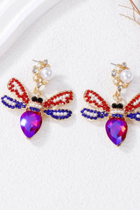 Handcrafted Natural Stone Bee Dangle Earrings in Alloy - Unique Nature-Inspired Jewelry - Store 42