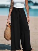 Full Size Drawstring Waist Wide Leg Pants Plus Size - Store 42