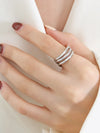 Titanium Steel Three-Layered Ring Silver