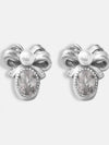Elegant 18K Gold-Plated Titanium Steel Bow Stud Earrings with Zircon and Shell Bead Accents - Store 42