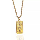 18K Gold-Plated Tarot Card Necklace STARS One Size