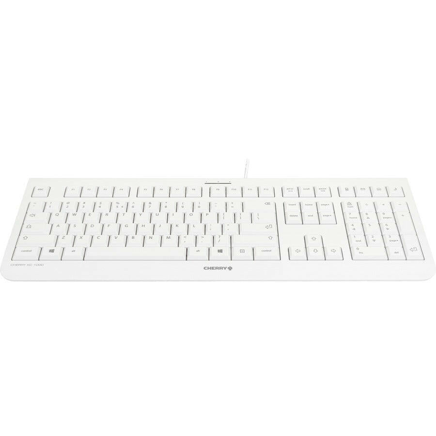 CHERRY KC1000 Flat Corded Keyboard for Professional Office Use | Whisper Keys | USB Plug & Play
