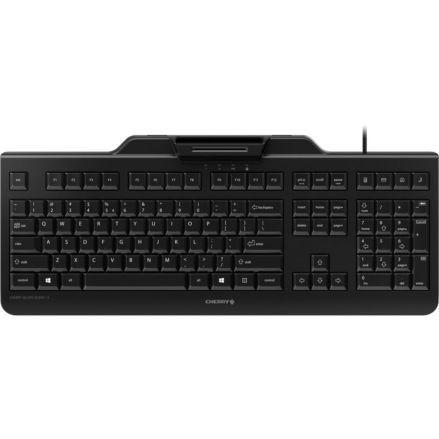 Cherry Secure Board 1.0 Ergonomic NFC Reader Keyboard | Smart Card Support | Black