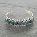Artificial Turquoise Alloy Open Bracelet Cerulean One Size