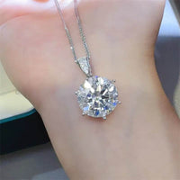 10 Carat Moissanite 925 Sterling Silver Pendant Necklace - Store 42