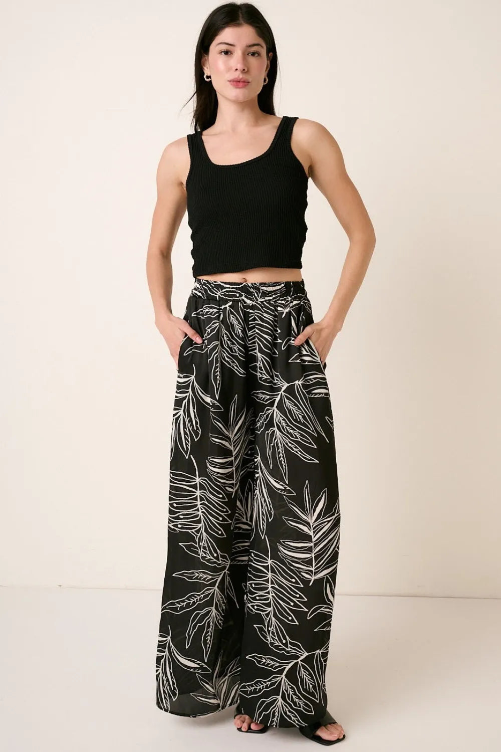 Vibrant Printed Wide Leg Pants for Women - Flowy Comfort & Stylish Fit - 100% Polyester