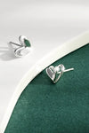 925 Sterling Silver Heart Stud Earrings - Platinum-Plated, Gift-Ready in Matching Box - Store 42