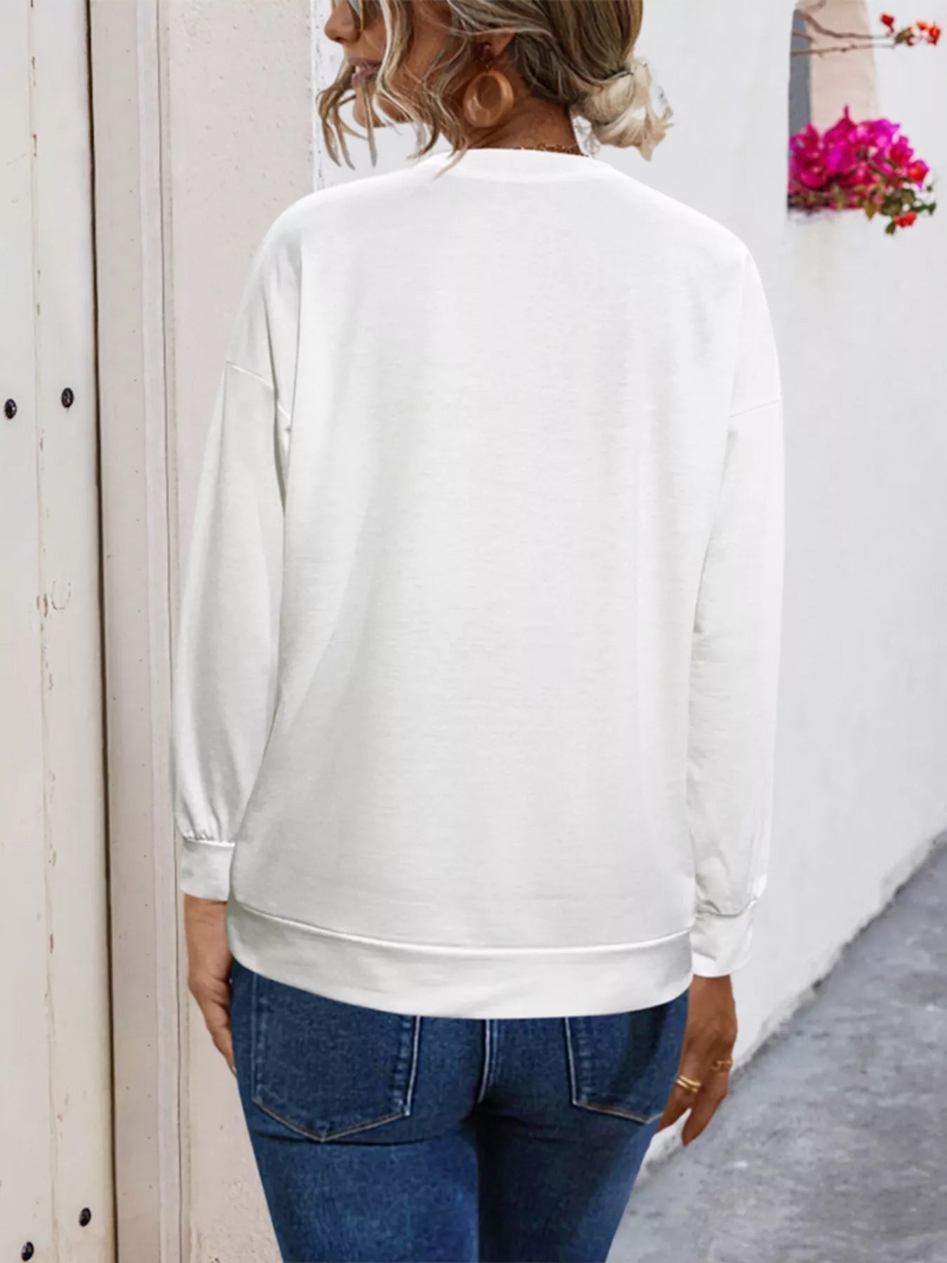 Graphic Round Neck Dropped Shoulder T-Shirt