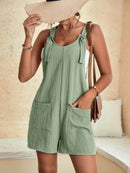 Full Size Knot Strap Romper with Pockets Plus Size - Store 42