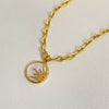 Elegant 18K Gold-Plated Titanium Steel Pendant Necklace with Adjustable Chain and Pearl Shell - Store 42