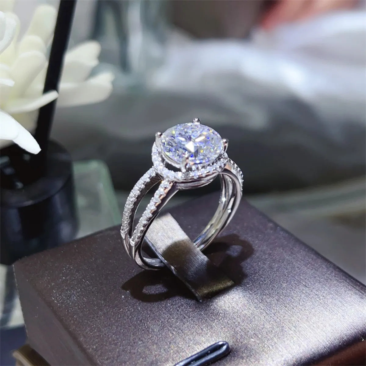 2 Carat 925 Sterling Silver Moissanite Ring