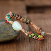 Handmade Teardrop Beaded Bracelet with Natural Emperor Stone - Unique Alloy Design - Store 42
