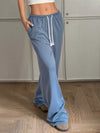 Drawstring Wide Leg Pants Blue
