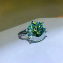 10 Carat Moissanite Ring in 925 Sterling Silver - Platinum-Plated Elegance - Store 42