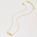 Elegant 18K Gold-Plated Pendant Necklace with Rhinestones - Adjustable Length Options - Store 42
