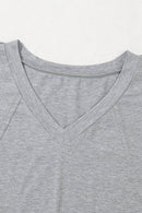 Trendy High Raglan V Neck Oversized T Shirt - Half Sleeve, Stretchy Fabric, Casual Chic - Store 42