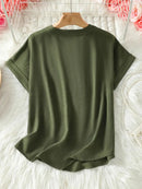 Casual Notched Short Sleeve Blouse
