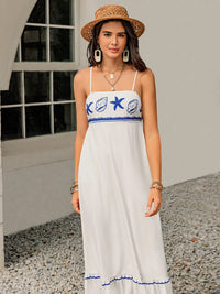 Printed Square Neck Maxi Cami Dress