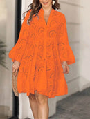 Full Size Eyelet Ruffled Hem Tiered Dress Plus Size - Store 42