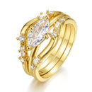 1 Carat Moissanite 925 Sterling Silver 3pcs Ring Set - Store 42
