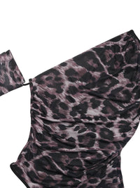 Leopard Print One Shoulder Long Sleeve Bodysuit - Store 42