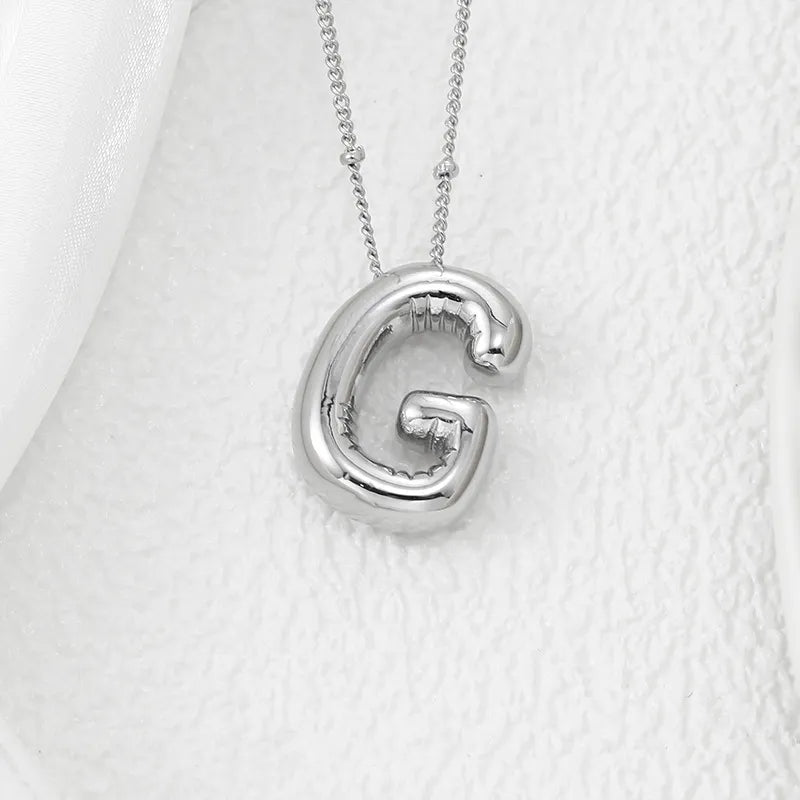 Copper Bubble Letter Pendant Necklace Style G One Size