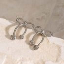 Elegant Stainless Steel Bow Earrings - 18K Gold-Plated & Platinum-Plated Finish - Store 42