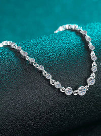 Elegant 925 Sterling Silver Moissanite Bracelet - 0.87 Carat, Platinum-Plated Charm - Store 42