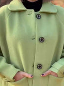 Full Size Button-Front Raglan Sleeve Coat Plus Size - Store 42