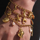 18K Gold-Plated Stainless Steel Sea Shell Charm Bracelet - Elegant Beach-Inspired Jewelry - Store 42